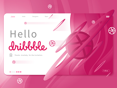 Hello Dribbble art direction graphic design illustration ui ux vector web web design