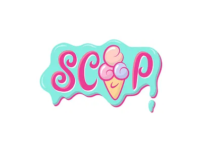 Day #27 - Scooop challenge colors design flavor graphic graphicdesign grid ice icecream idea logo logo design logodesign logos melted