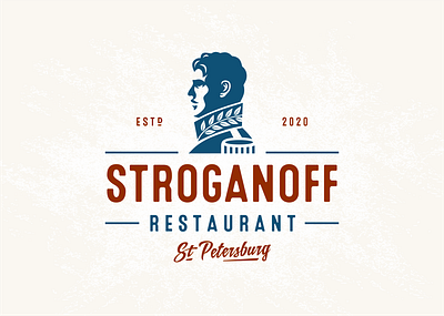 Stroganoff Restaurant character cuisine design food illustration logo portrait restaurant retro vintage