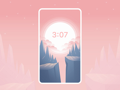 Gratitude Mobile App illustration mobileapp pink sun sunrise ui uidesign