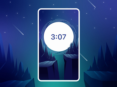 Gratitude Mobile App blue gratitude illustration mobileapp night ui uidesign uiux vector webillustration