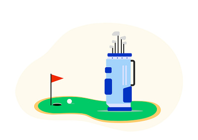 Golf golf bag golf ball golf club golf course illustration sport vector