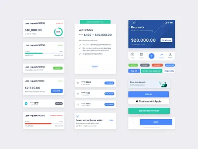 Loan app - Style Guide bundle button element guide home screen logo style ui ux vector