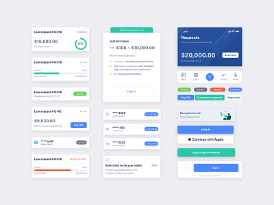 Loan app - Style Guide bundle button element guide home screen logo style ui ux vector