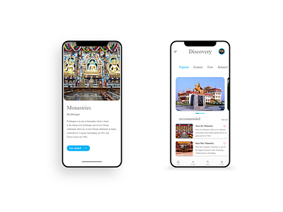 Tibetan Monastries adobexd app design first design firstshot monastery refugees tibetan ui uidesign uiuxdesigner