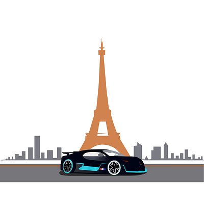 Eiffel tower animation branding car design eiffel illustration logo ui web