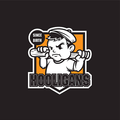 Hooligans by BRULLIKK baseball bat boy branding hooligan illustration logo rude sports sports logo vector