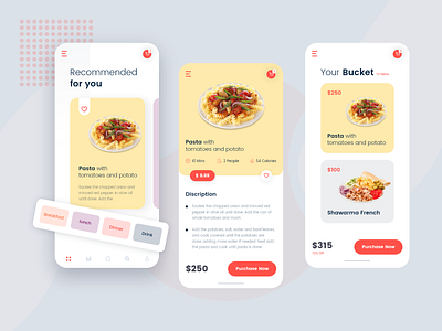 Pasta App UI agency app ui app ui design app ui kit app ui ux branding creativepeoples debut shot food app foods ios ui mobile app design mobile design mobile ui pasta app restaurant app ux