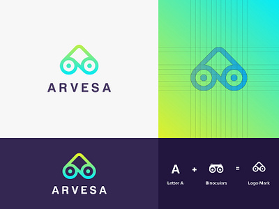 Arvesa - Travel Agency a letter logo abstract app brand brand identity branding branding concept clean logo creative logo flat fun gradient holiday icon identity logo logo design logotype travel logo