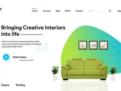 Interior web landing page interior website ui design web design website design website landing page design website ui design white website