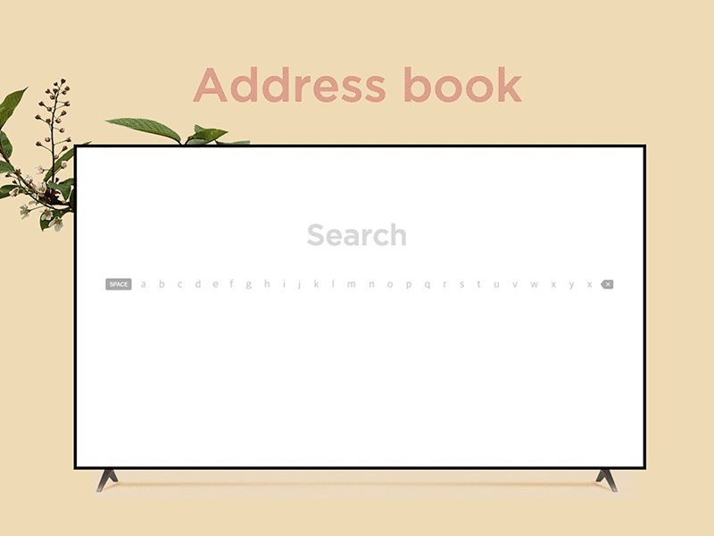 IPTV's address book protopie sketch ui ux