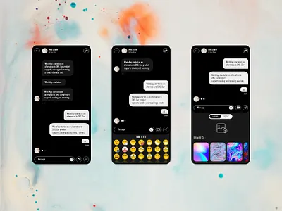 ShareViewer App messenger emoji photo dark mode animation app app design black clean dark design emoji flat free freebies message messages messenger mode photo typography ui ux vector