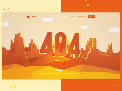 404 Error - Landing page branding design flat illustration landing design landing page ui ux design uidesign ux website concept