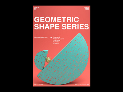 Geometric Shape Series 001 3d 3dart abstract abstract art arnold arnoldrender c4d cinema4d composition dailyposter designeveryday graphicdesign grid layout layout poster shapes typography