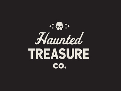 Haunted Treasure Co haunted lockup logo skull treasure