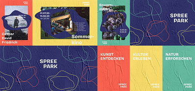 Poster Wall Spreepark Corporate Design branding corporate design design dynamic events illustration logo organic poster spreepark typography