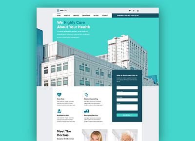 MEDICARE, Healthcare Centre ambulance design doctor emergency first aid graphic design health healthcare healthy hospital landing page medical medicine ui user experience user interface ux web web design website