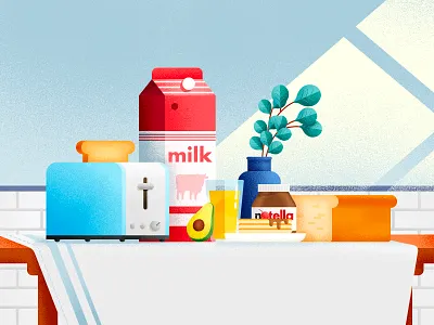 breakfast illustration shape simple vector