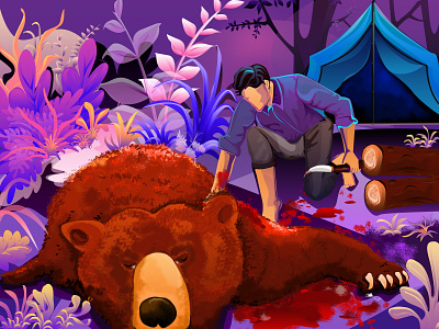 Bear Hunting animal animal illustration bear bearhunting blood character design crime design gradient graphic design hunters hunting illustration illustration art illustration design jaungle killing uidesign vector wild killing