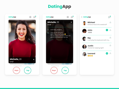 Mockup of a Dating app app design application dating design minimal mobile ui ux