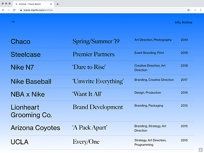 ™ Archive archive clean design gradient grid grid layout portfolio portfolio design sans serif serif type typography web design website
