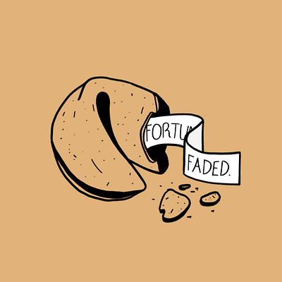 FORTUNE FADED 2d art design fortune cookie illustration procreate