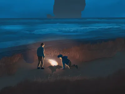 The Camp 2 brush brushwork digital illustration nature painting