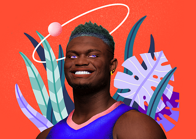 Zion Williamson basketball illustration nba procreate zion williamson