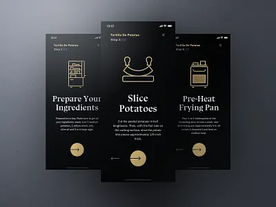 Sheek Food iOS UI Kit Cooking Mode clean cook cooking dark design elegant food frish ios kit order professional recipes restaurants sheek shift system ui ui8 yung