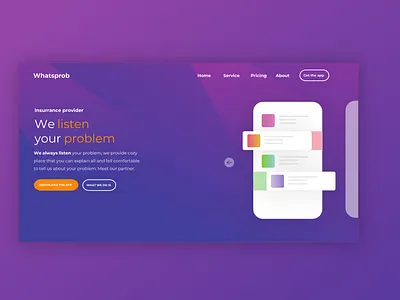 Landing Page About the Insurrance App insurance landing landing design landingpage