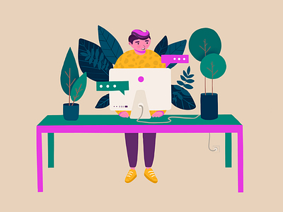 Chat messages business chat chat app computer illustration message messenger work in the messenger