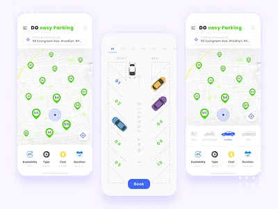 Easy Parking animation car clean design gif illustration intuitive ios iphone x minimal minimalist parking rasy ui ui design ux ux design vector