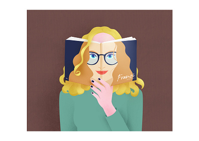 Franzi book book face friday book worm bookfacefriday booklover drawing face franzi friends girl glasses graphic design illustration illustrator photoshop portrait vector werock woman