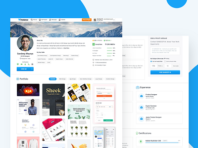 Freelancer.com Profile Page Re-design redesign uiux user interface webdesign