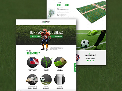 Sprinturf Website Re-design grass green homepage homepage design sports sports design turf web web design web designer website website design