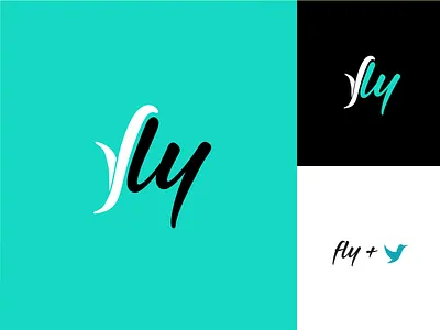fly branding design flat icon identity illustration lettering logo typography vector