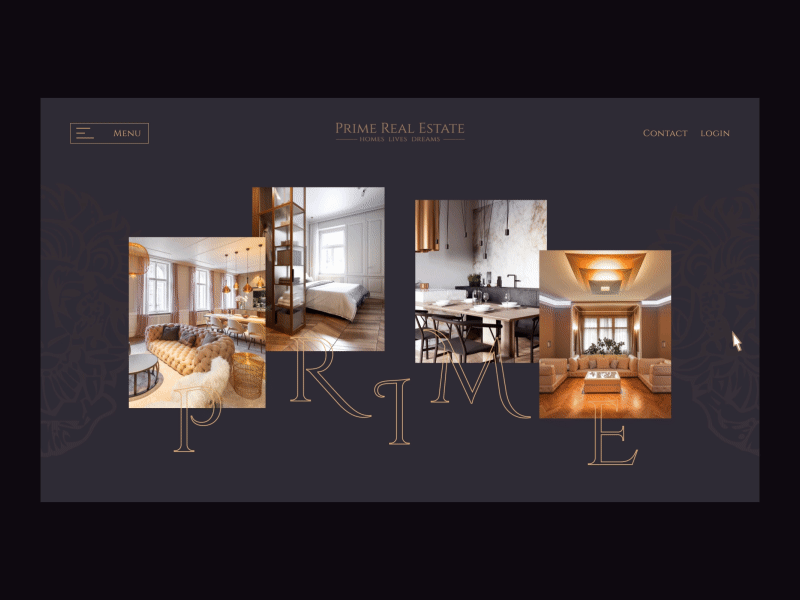 Real estate web page adobe xd architecture design interaction minimal real estate