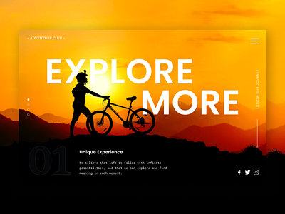 Explore More landing page header exploration adventure design explore header exploration hero hero image landing page travel agency ui website concept website design