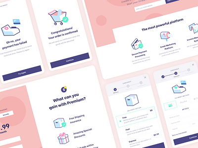 Essential eCommerce Icons animation app card cart checkout drawer ecommerce eshop flow gift icon illustration landing lottie package payment set ui ux web