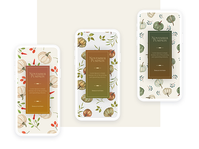 Watercolour pumpkin patterns. Stories Templates. autumn background botanical branding decorate design element floral floral art frame hand drawn october pattern post pumpkin social socialmedia stories wallpaper watercolour