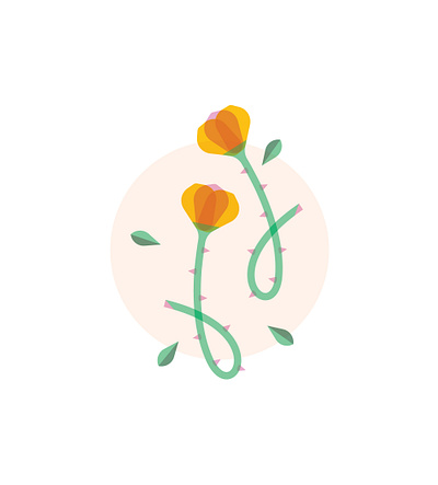 Thorns color blocking design flat design flat illustration floral design flowers flowers illustration illustration illustrator overlay thorny tulips