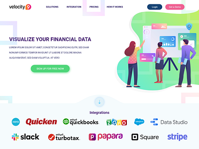 Web UI - Financial Service Landing Page adobe illustrator adobe xd design financial services illustration landing page landing page ui ui user experience user interface ux