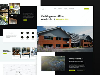 Wavendon Office Landing Page branding clean coworking design landingpage microsite minimal office ui uiux ux web webdesign