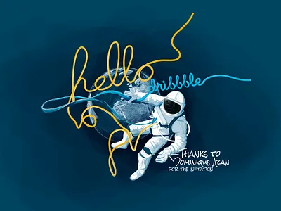 Hello Dribbble! adobe illustrator digital drawing illustration typography vector wacom tablet