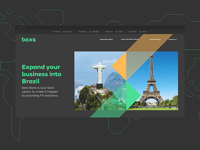 Bexs adobexd bank design green layout site ui uiux website xd yellow