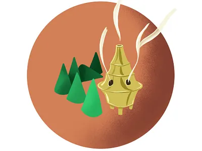 Incense air branding chill design eclectic element holistic icon icon set icons icons design illustration incense lifestyle logo meditate meditation unwind zen