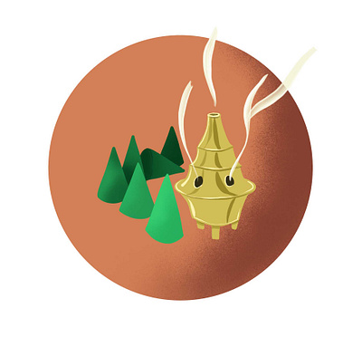 Incense air branding chill design eclectic element holistic icon icon set icons icons design illustration incense lifestyle logo meditate meditation unwind zen