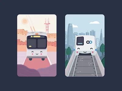 Transit Card Stickers bay area bus card illustration landscape san francisco sticker stickers train transit