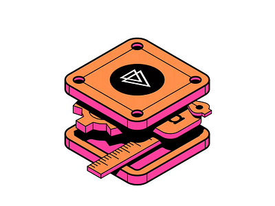 Rebound - Pluralsight Design Sticker 3d adobe illustrator animation blender c4d cinema 4d cinema4d flat geometric illustration isometric motion vector