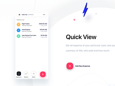 Expense List ( Quick View ) android app template design expense manager expense tracker mobile payment app ui uikit uiux